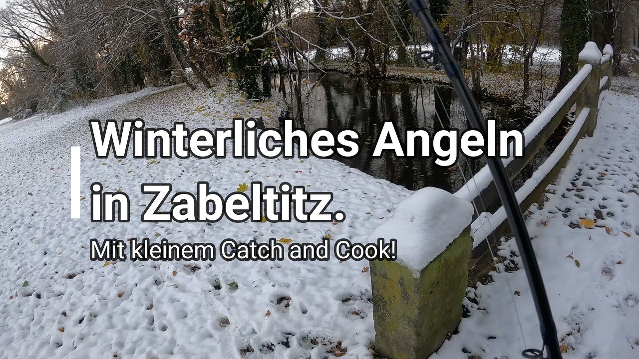 Winterliches Angeln in Zabeltitz 🤪 [Mit (1.) kleinem Catch and Cook]