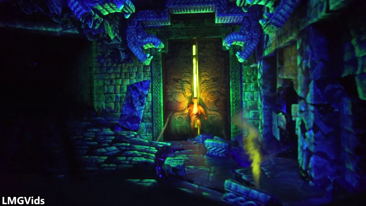 [4k] Indiana Jones: Temple of the Crystal Skull ride w/ Amazing Smoke and Lighting Effects! (2018)