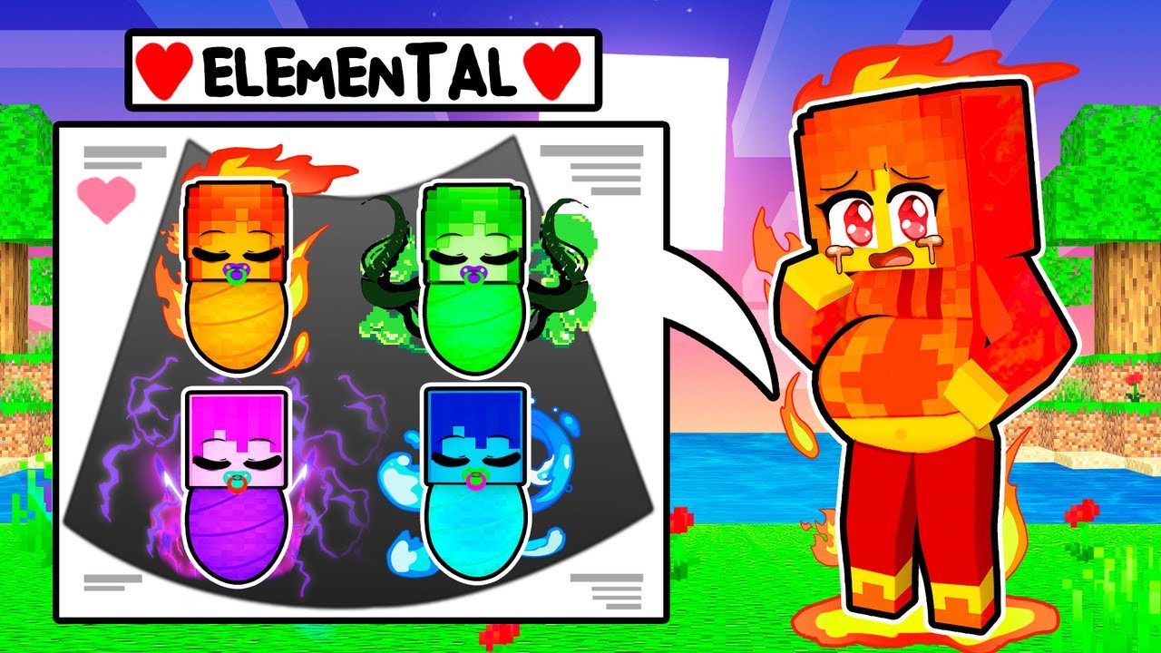 ELEMENTAL is PREGNANT with QUADRUPLETS In Minecraft!