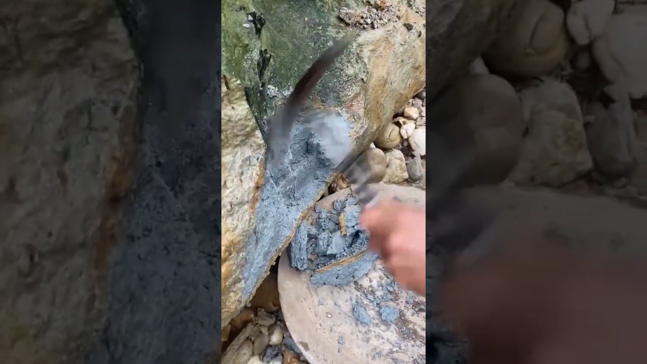 Part 0.1. The process of finding gold materials in the river wall..