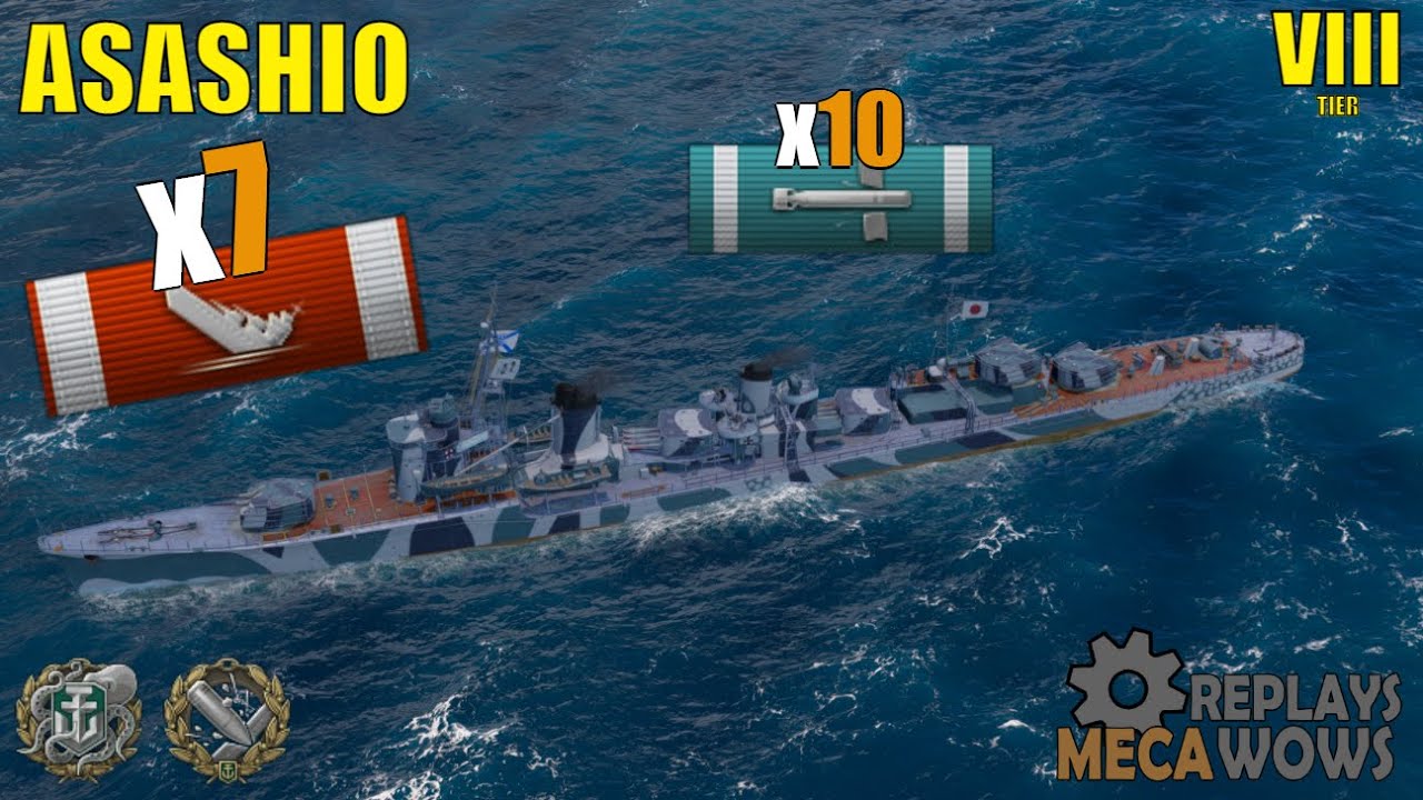 Asashio 7 Kills & 156k Damage | World of Warships Gameplay