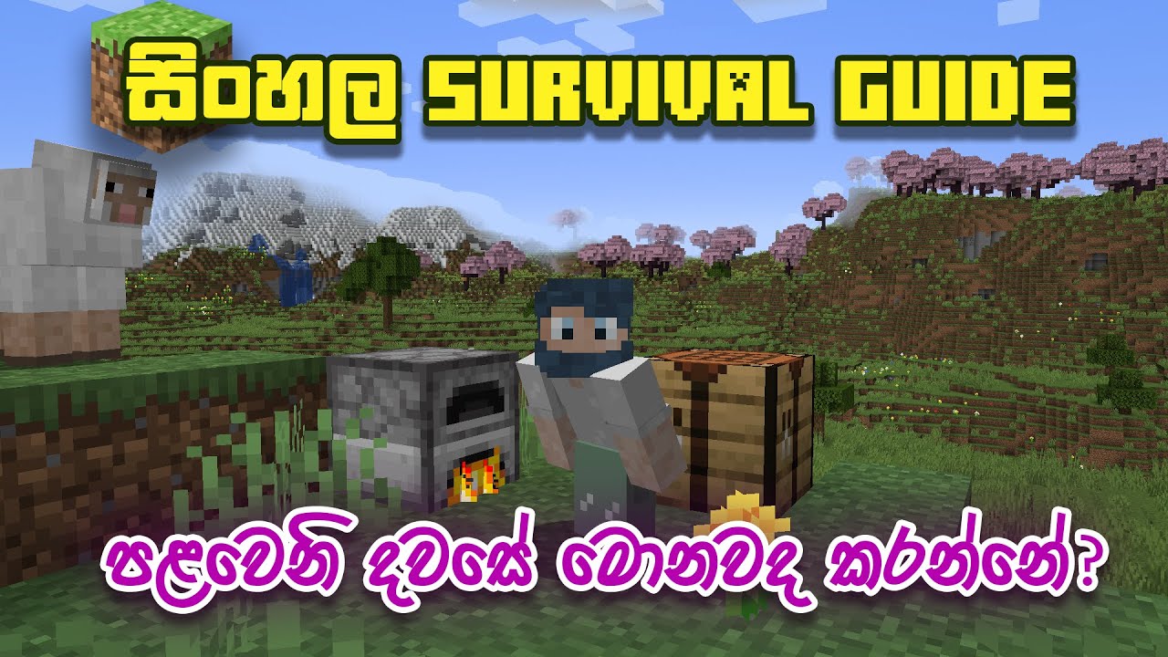 පළවෙනි රාත්‍රියේ යක්කුන්ගෙන් බේරෙමු - Sinhala Minecraft Survival Guide - Ep 01