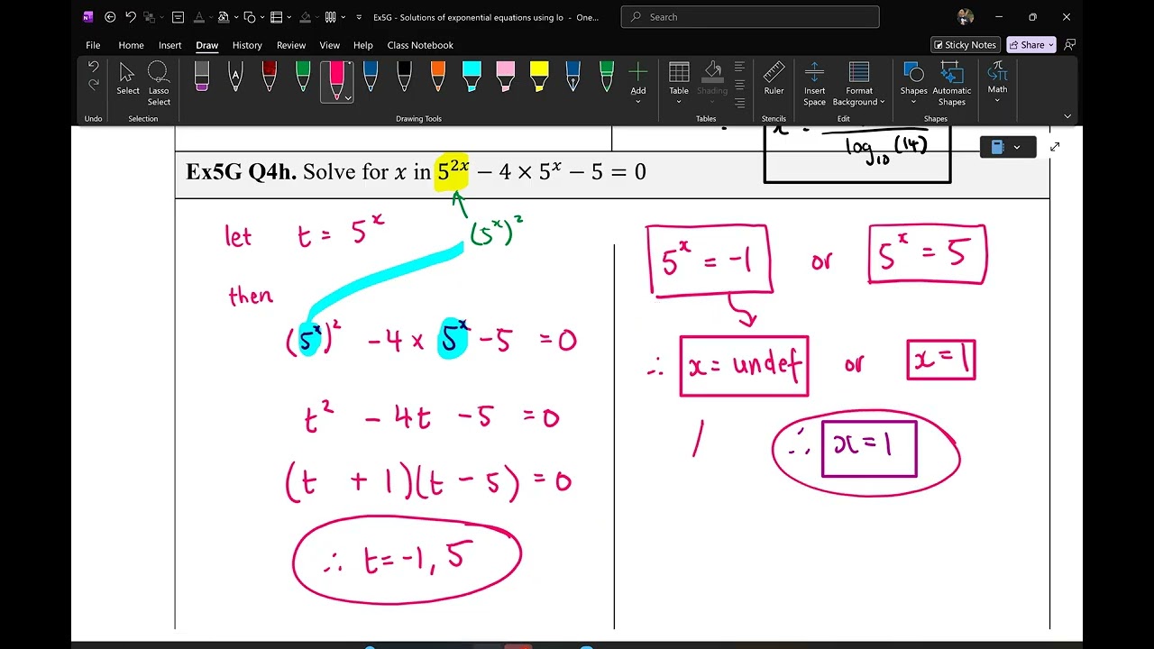 Y12MM Ex5G solving exponentials