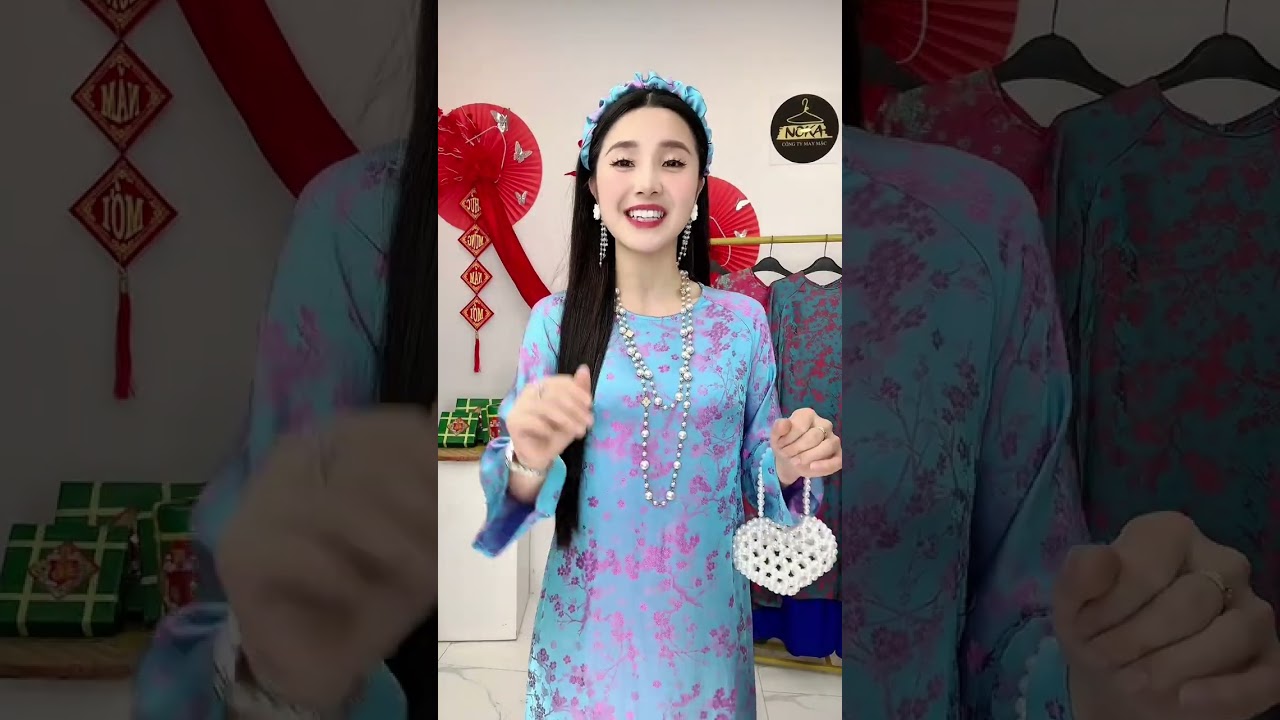 ÁO DÀI LỤA GẤM TƠ TẰM AD428 NOKA|Đặt hàng ☎️035.272.4567