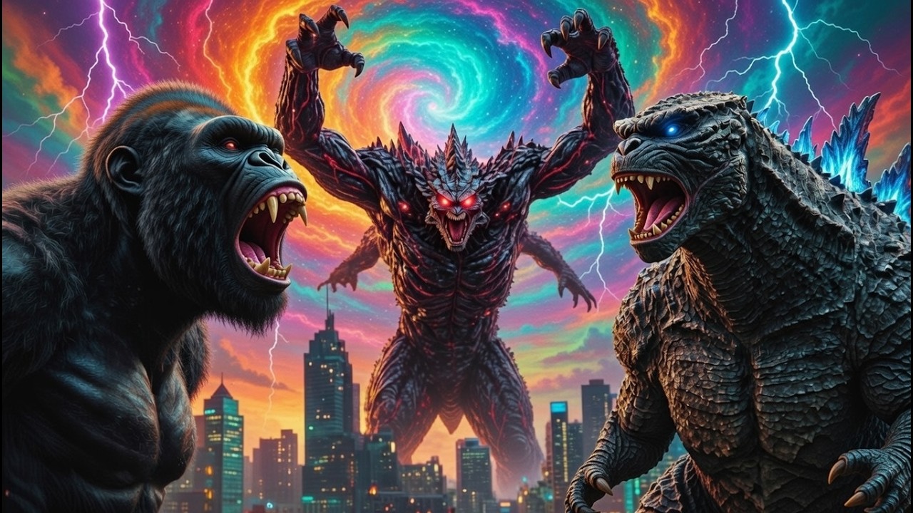 Epic Showdown: King Kong & Godzilla Unite to Take Down Kaiju – The Ultimate Battle! #superhero