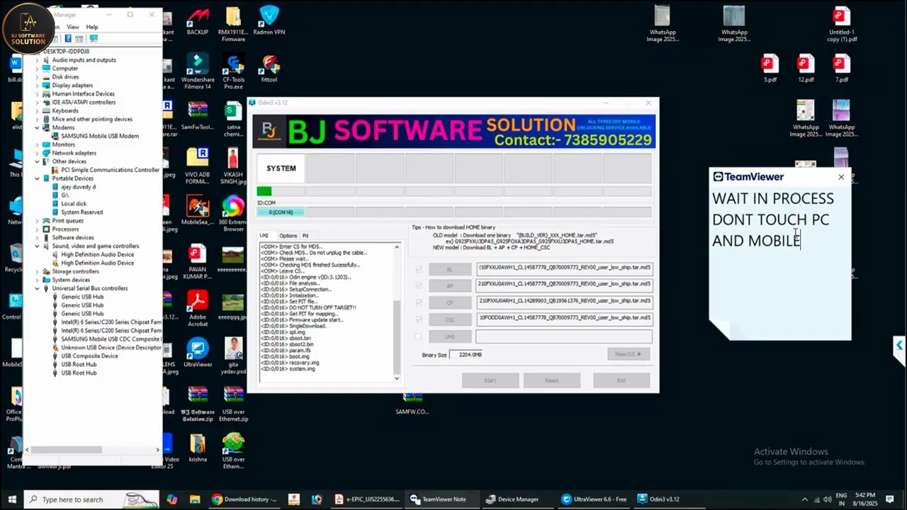 Samsung Galaxy J2 ⑥ (SM-J210F) Hang on Logo Fix Flash With Odin3 Tool Done By BJ Software Solution