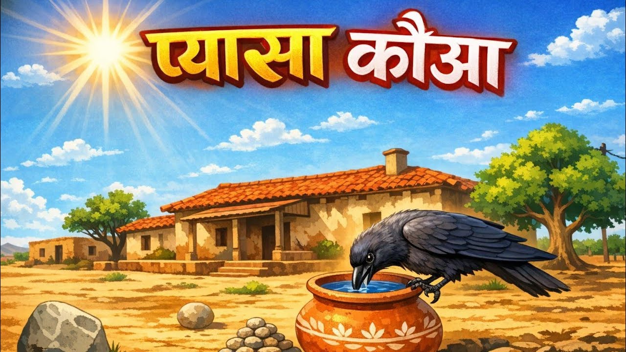 प्यासा कौआ | The Thirsty Crow Story in Hindi | Moral Story | Inspirational Story