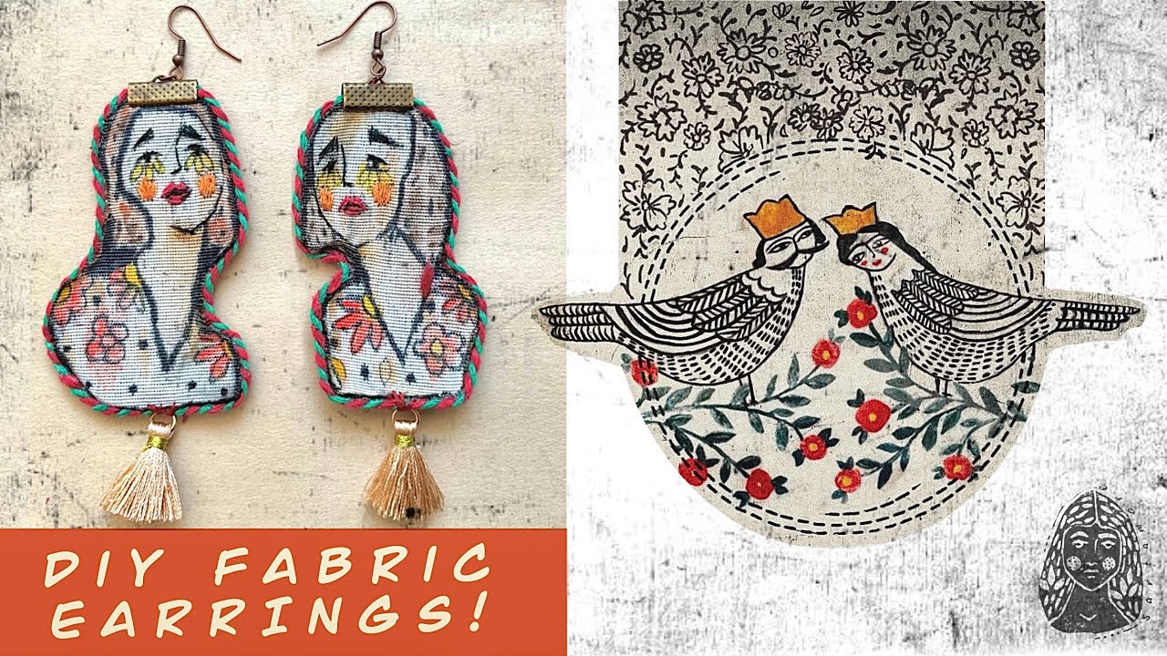 Earring Tutorial with Painting & Embroidery #viralvideo  #painting #diy