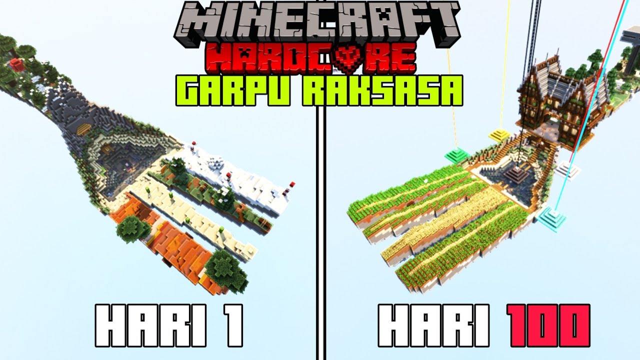 100 Hari di Minecraft Hardcore Garpu Raksasa