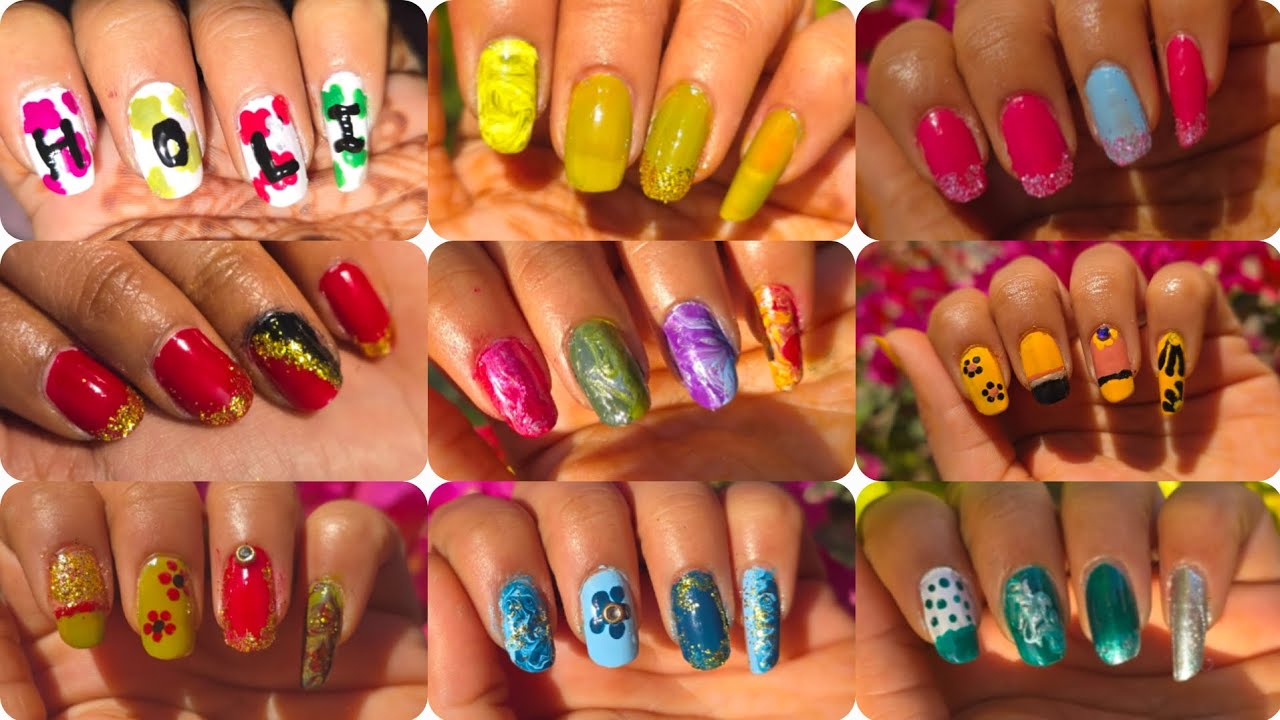 Top 9 easy nails art design at home #youtube #nailart #naildesign #simplenails #youtubevideo 