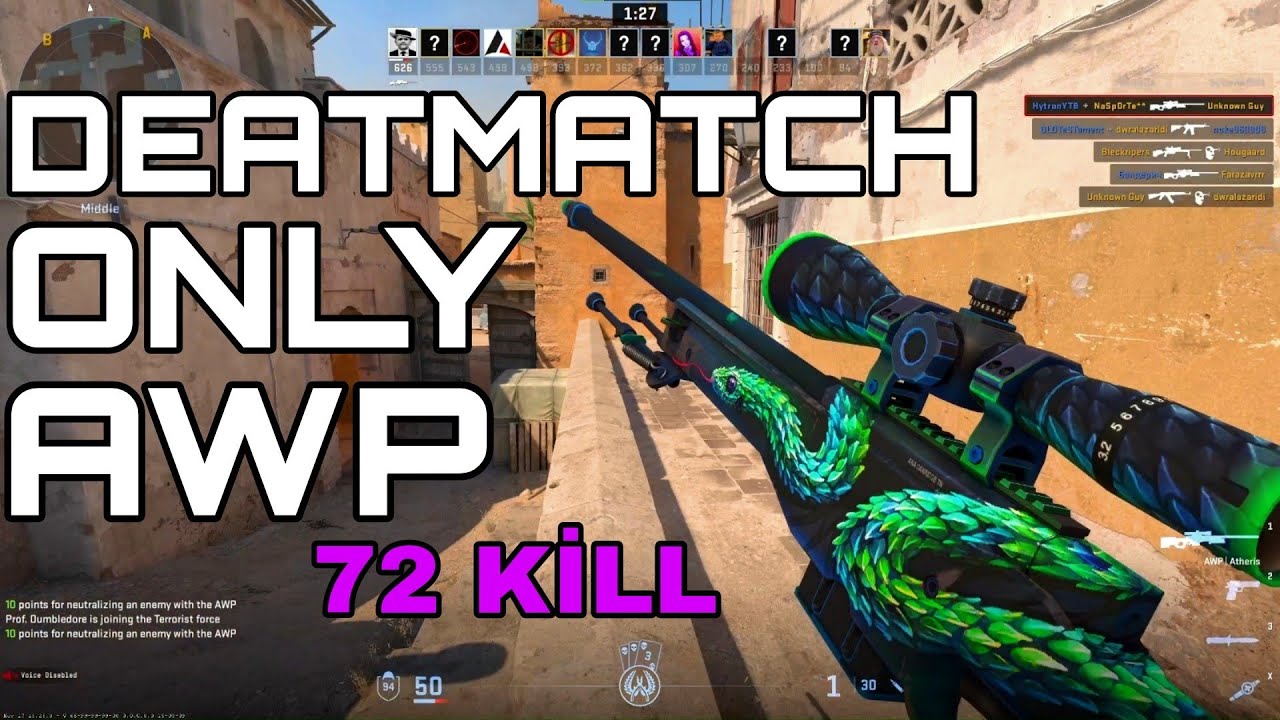 CS2 DEATHMATCH BUT ONLY AWP (72 KILL) !!