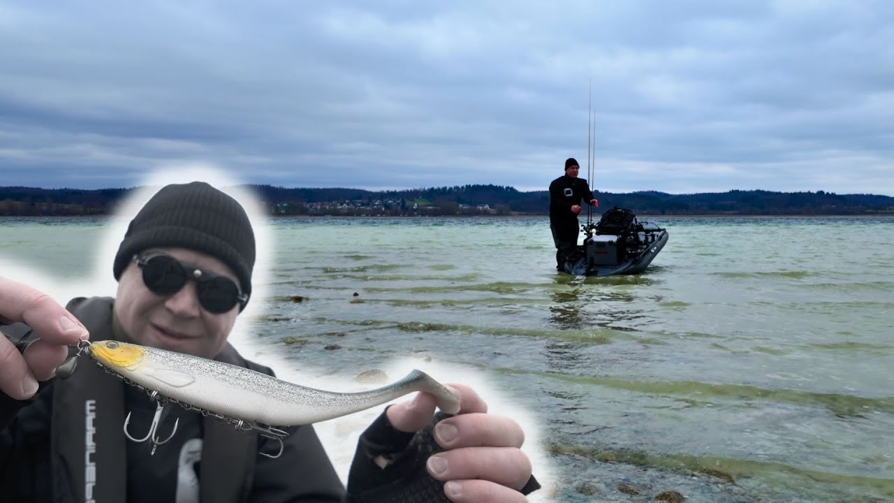 Hechtangeln im kalten Frühjahr mit dem Tusker Kayak - schlechtes Wetter und und viel Wind