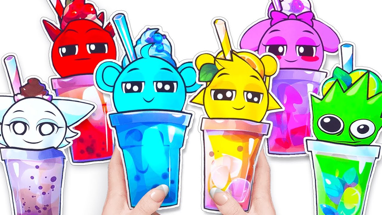 🥛Paper DIY🥛 UNBOXING Cute SPRUNKI Milk Tea BLIND BAG at 3 AM! ASMR | How To Make SPRUNKI Blind bag