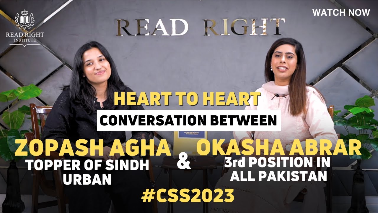 Okasha Abrar PAS (3rd Position) & Zopash Agha (Topper of Sindh Urban)