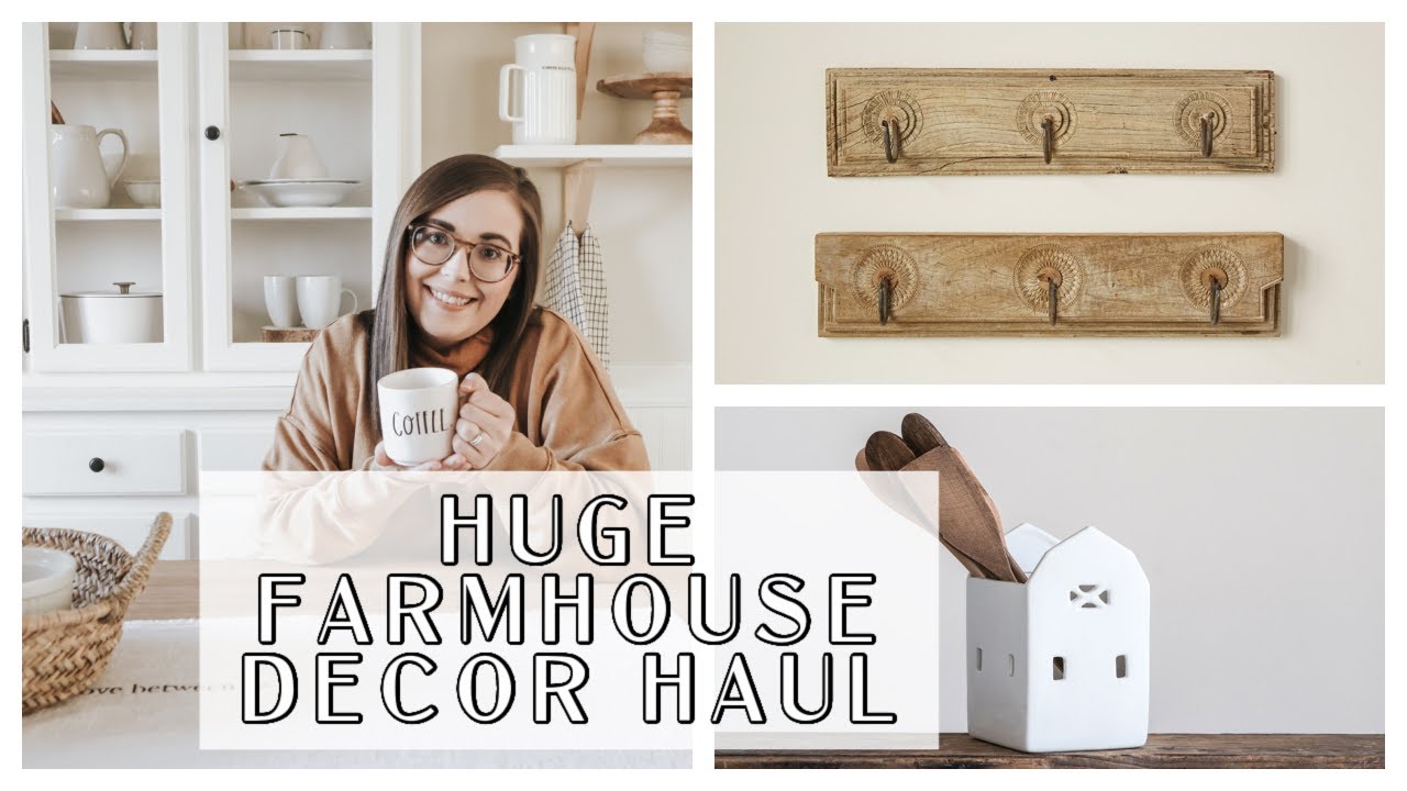 HUGE FARMHOUSE DECOR HAUL 2021 | COZY NEUTRAL HOME DECOR | FARMHOUSE DECOR IDEAS