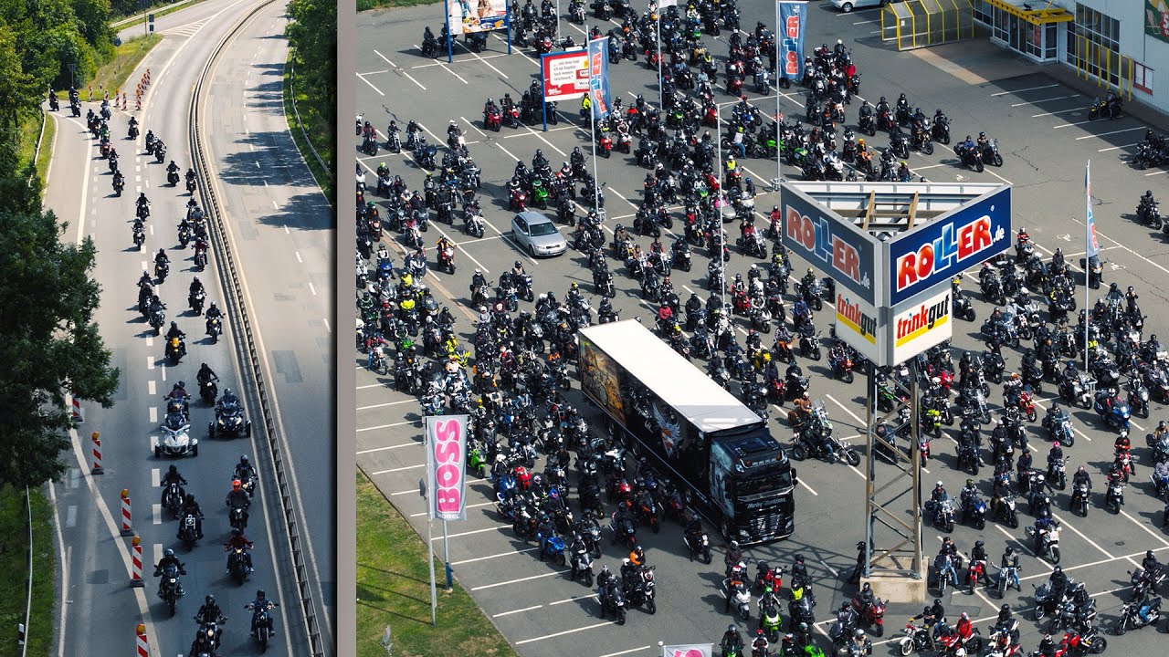 Motorraddemo Hildesheim - Hannover 23.08.2020 | Luftaufnahmen Hannover Motorraddemo | mrss design