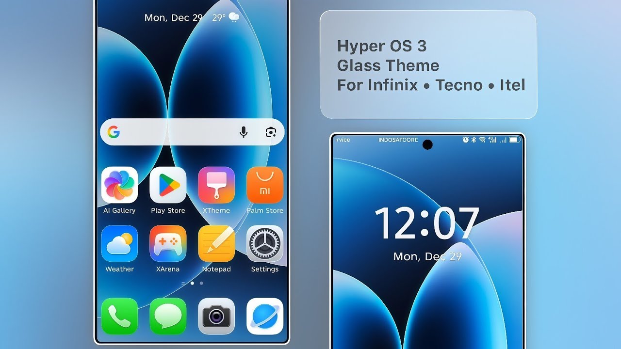 Hyper OS 3 Glass Theme for  (Infinix /Tecno / Itel)
