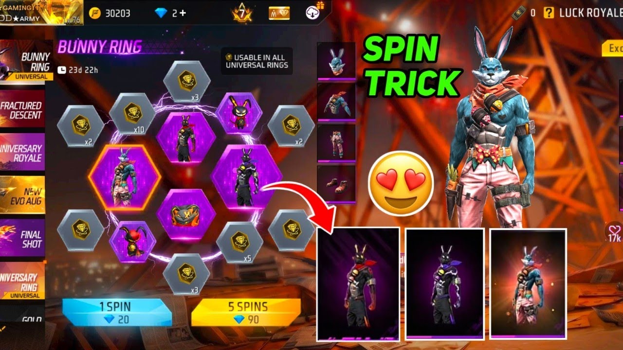 Bunny Ring Event Spin Trick Free Fire🤩🔥| Free Fire New Event Tamil | FF New Event Tamil 