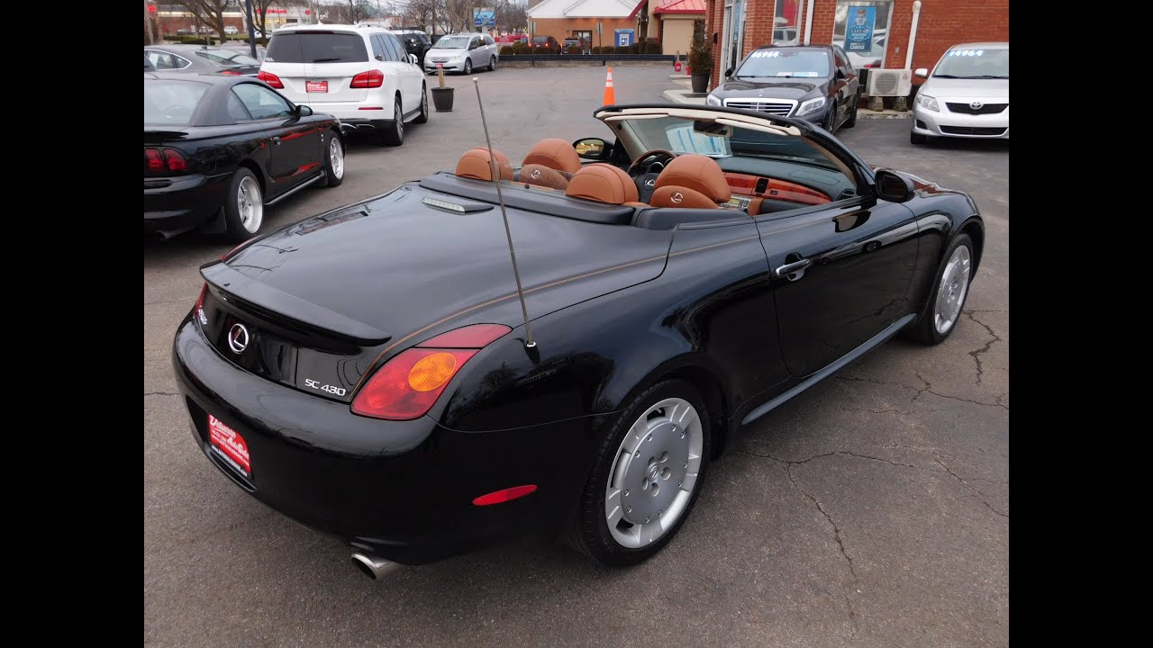 2002 Lexus SC 430 Retractable Hardtop Convertible - Only 81,000 Miles, Gorgeous Black with Saddle!