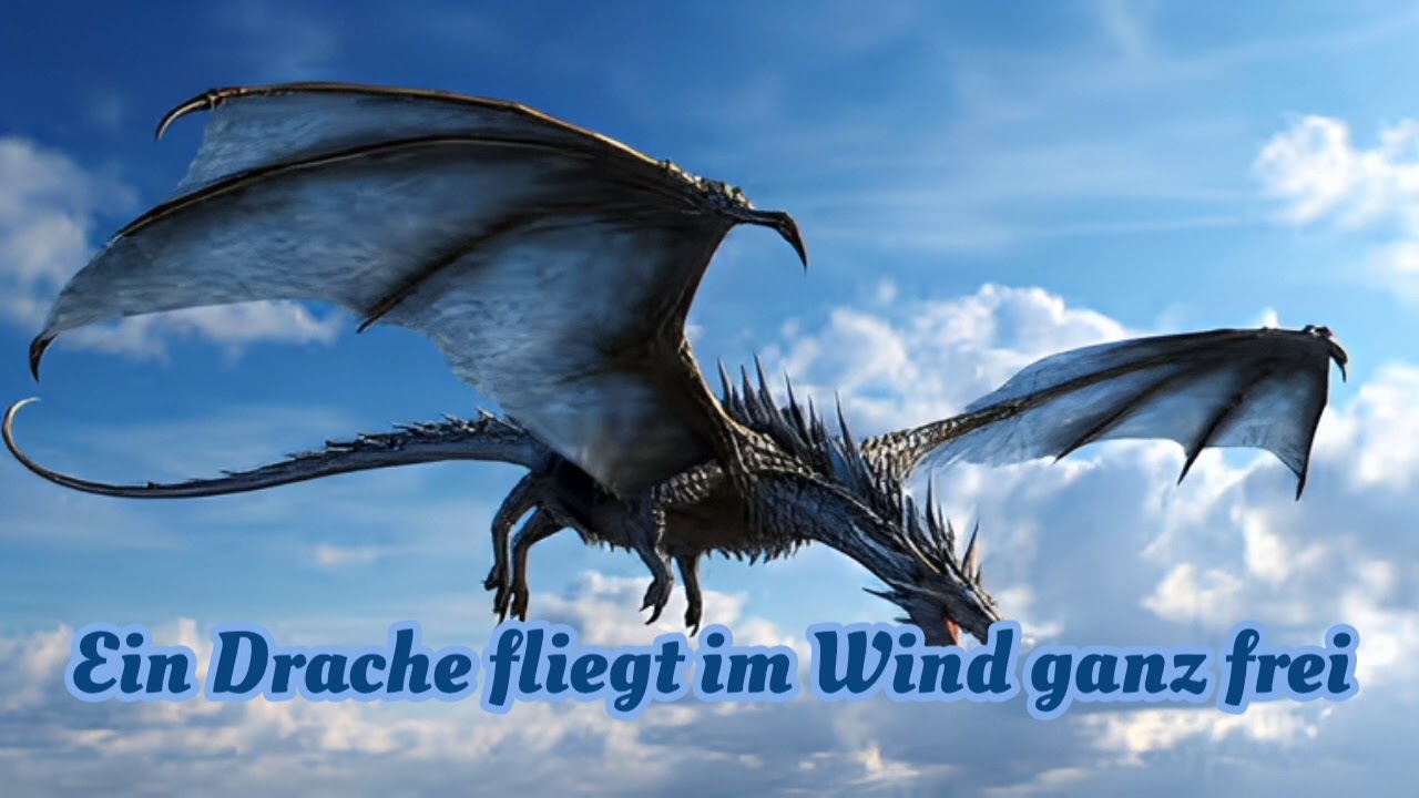 Ein Drache fliegt im Wind ganz frei 
