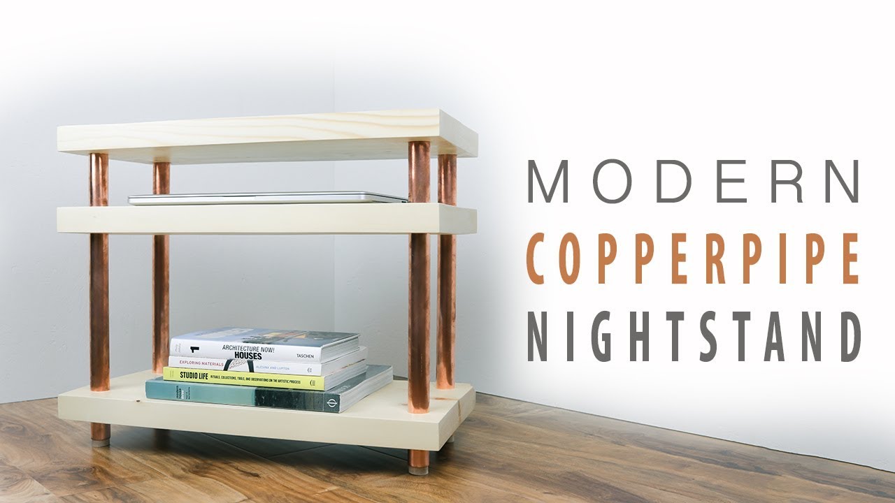 DIY Modern Nightstand with Copper Pipe