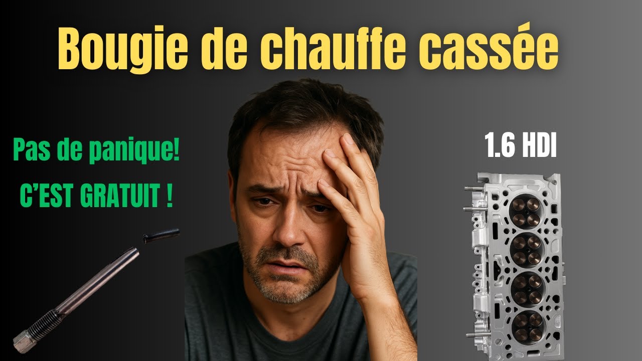 Bougie de chauffe cassée dans le moteur