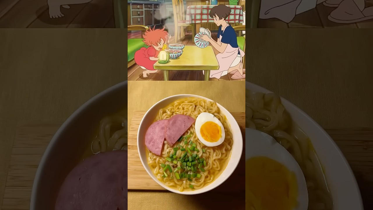 Ponyo Ramen by studio Ghibli!🍜 #cooking #ramen #ramennoodles #anime #studioghibli #food #japan