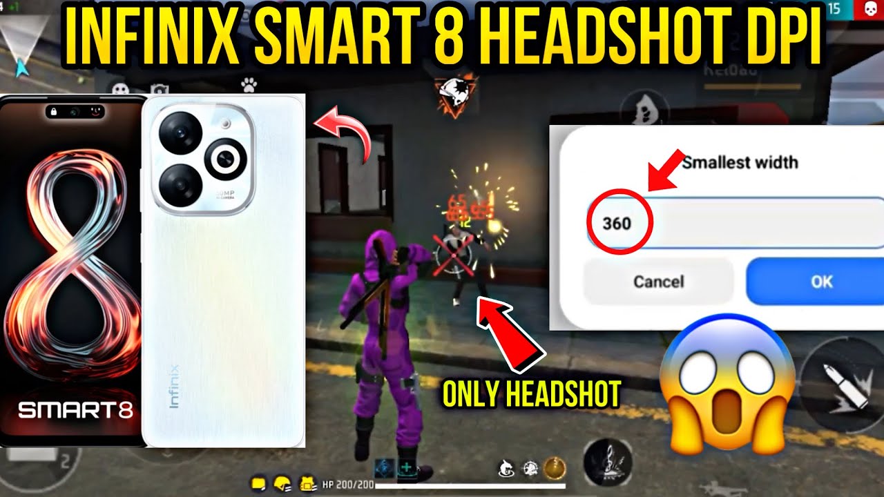 Infinix smart 8 dpi setting free fire || best dpi for Infinix smart 8 smartphone 