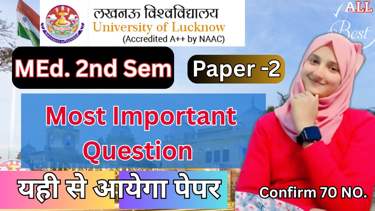 LU MEd 2nd semester paper-2 All important question// Confirm 70 marks LU MEd Paper  PYQ