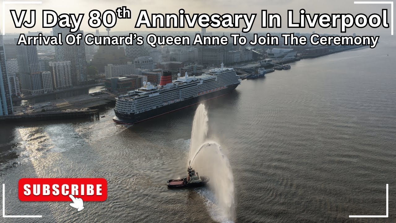 VJ Day 80th Anniversary In Liverpool - Cunard's Queen Anne Arrival