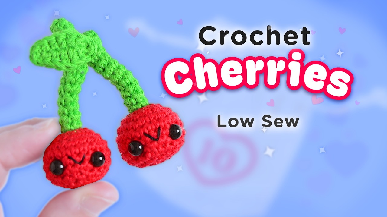 Easy Crochet Cherries 🍒 Mini Valentine Amigurumi for Beginners