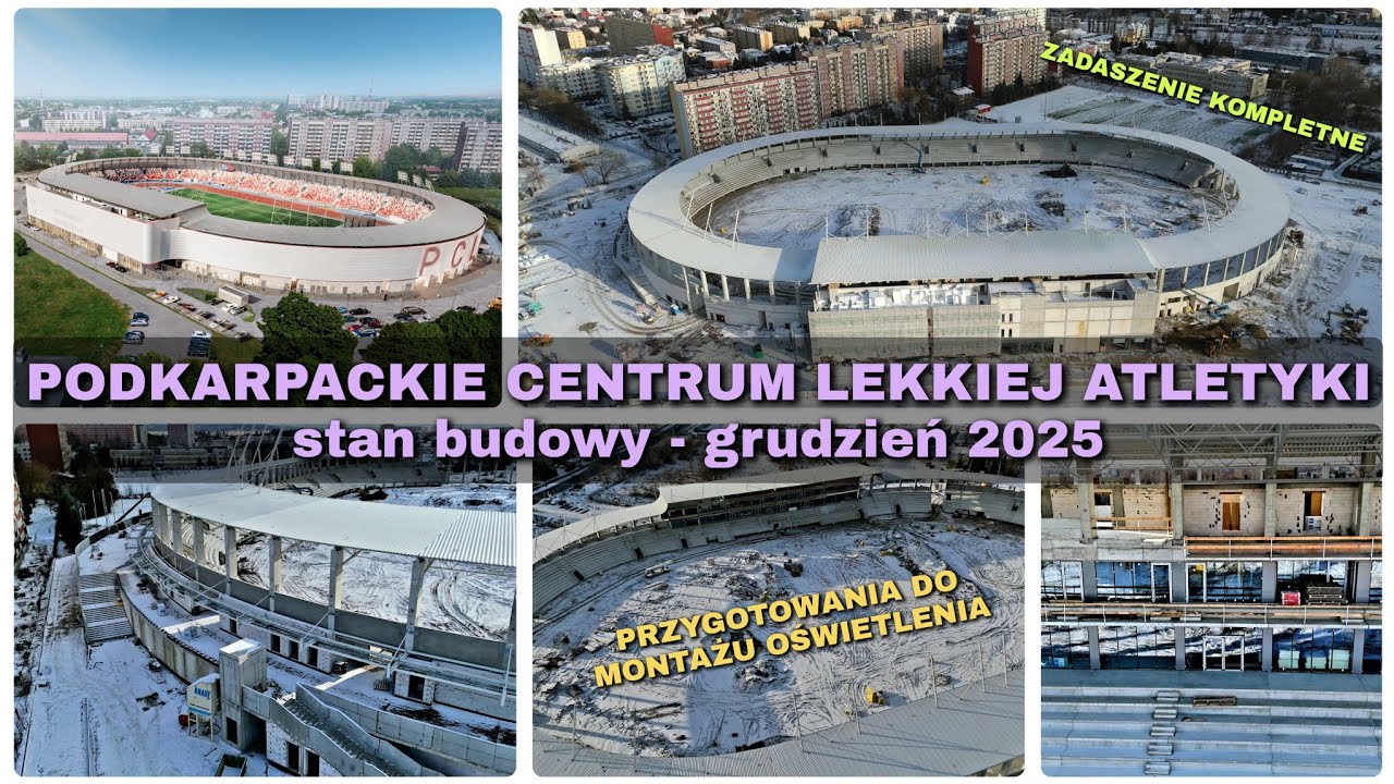 Podkarpackie Centrum Lekkiej Atletyki 🏟️ | stan budowy 🏗️ grudzień 2025 #Rzeszów #Resovia #PCLA #4K
