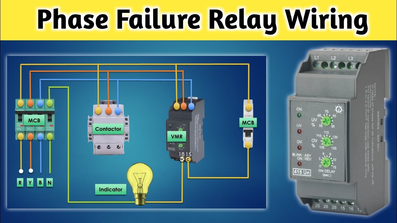 Phase Sequence Relay Connection With 3D Animation | Voltage Monitoring Relay Wiring