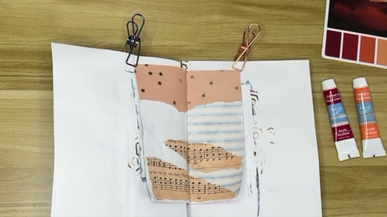 Art journal spread 13 - Landscape layers
