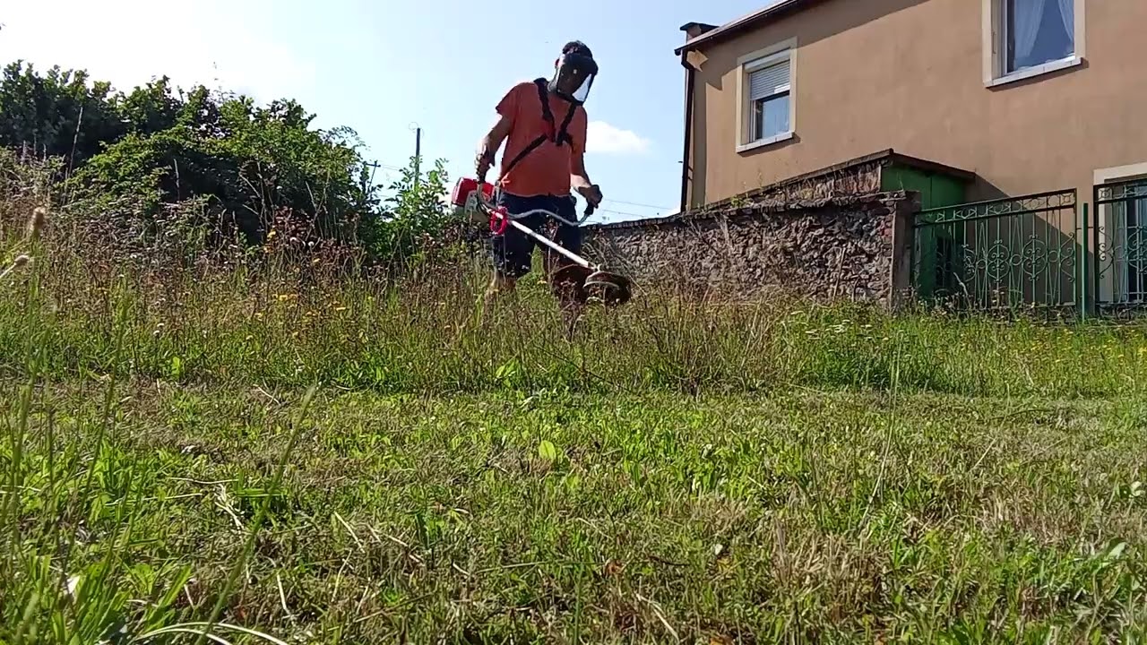 koszenie trawy nowa kosa spalinowa Stihl fs120