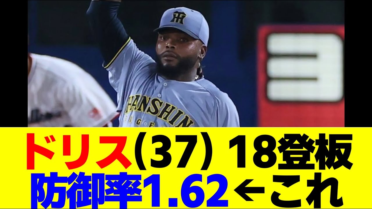 ドリス(37) 18登板 防御率1.62&larr;これ【野球ニュース】【2ch 5ch】【なんJ】【野球スレ】#野球 #プロ野球ニュース #なんj