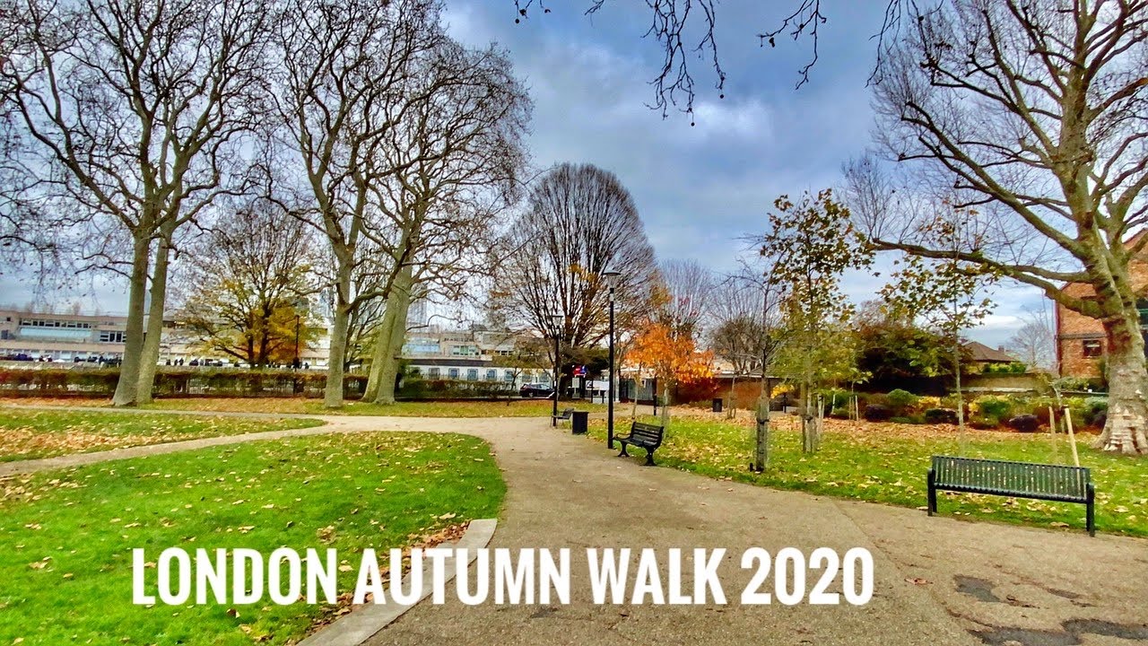 London Autumn Walk - Canary Wharf from Island Garden, South Quay, Via Side Streets
