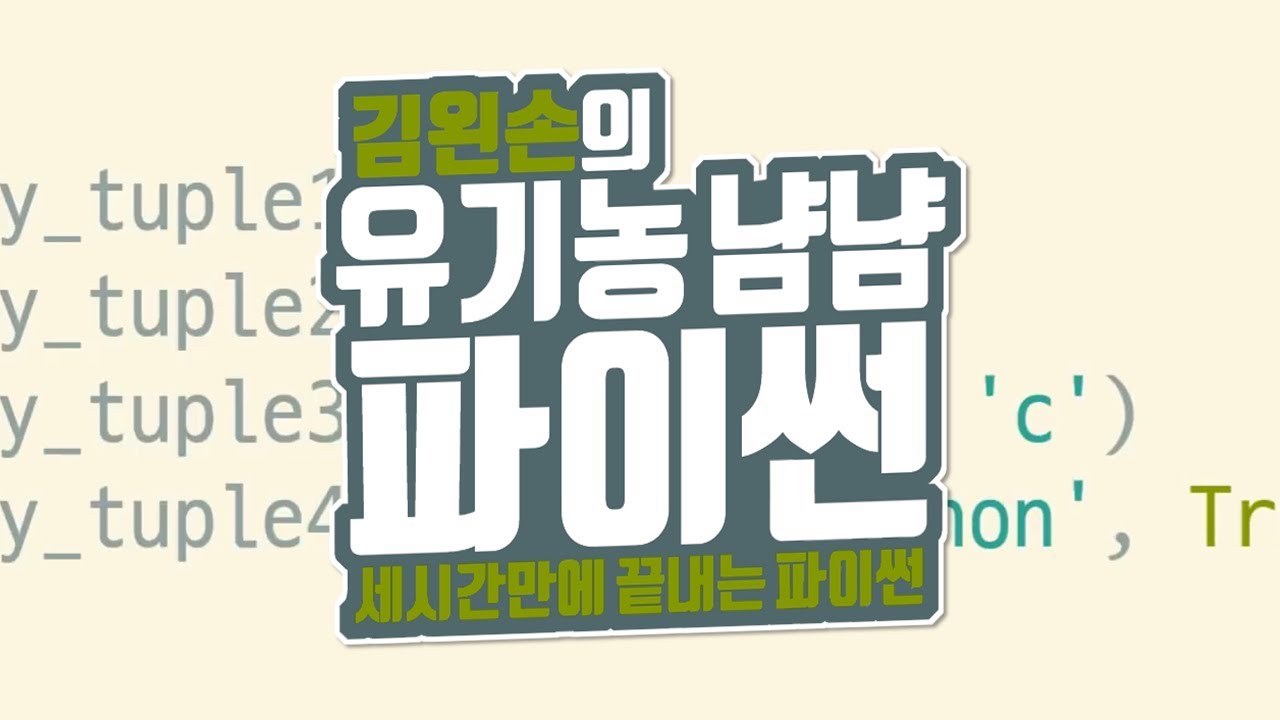 튜플을 사용하는 이유 | 유기농냠냠파이썬 | 김왼손의 왼손코딩