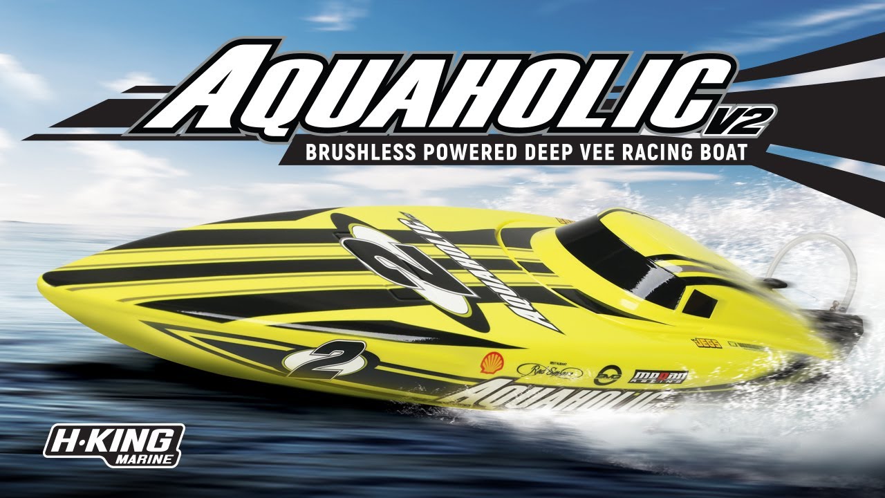 H-King Marine Aquaholic V2 RTR Brushless 4S Deep Vee Racing Boat - HobbyKing Product Video