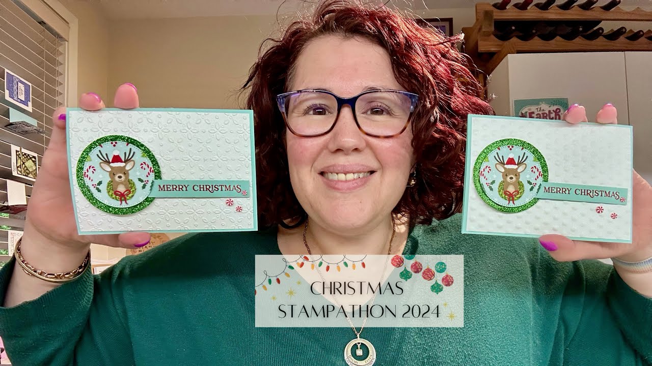 Stampin’ Up! Reindeer Days Embossed Christmas Stampathon Cards #stampinup #cardmaking