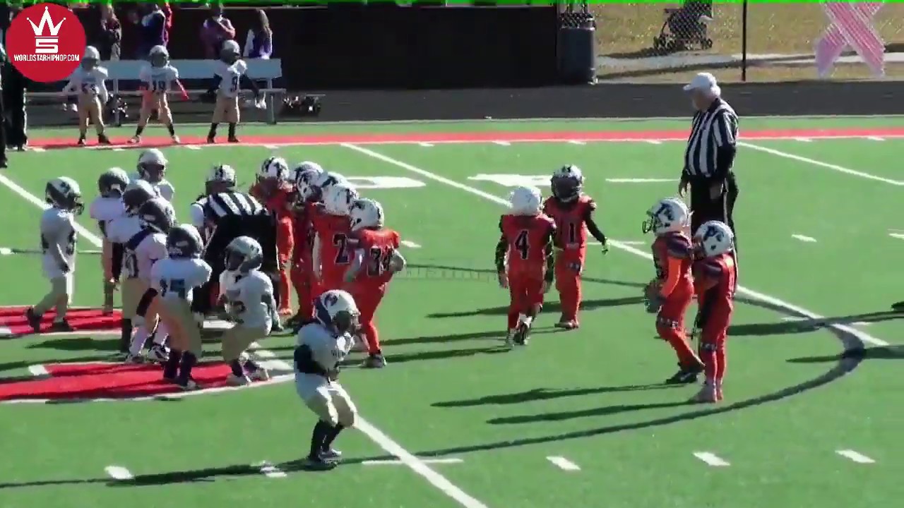 Pee Wee Football Players Have A Team vs Team Dance Off During Game!!! HILARIOUS!!!