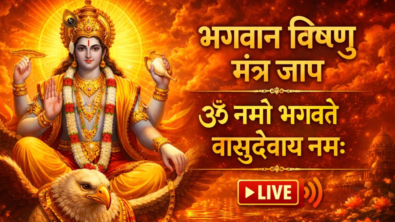 🔴 LIVE ॐ नमो भगवते वासुदेवाय मंत्र जाप | Om Namo Bhagwate Vasudevaye Namah | Vishnu Mantra Jaap 24/7