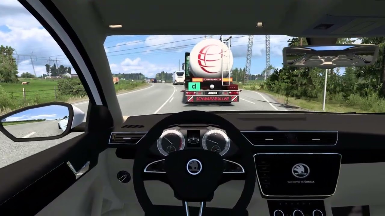Skoda Superb B8 2017 - Euro Truck Simulator 2 (1.57) [STEERING WHEEL GAMEPLAY]