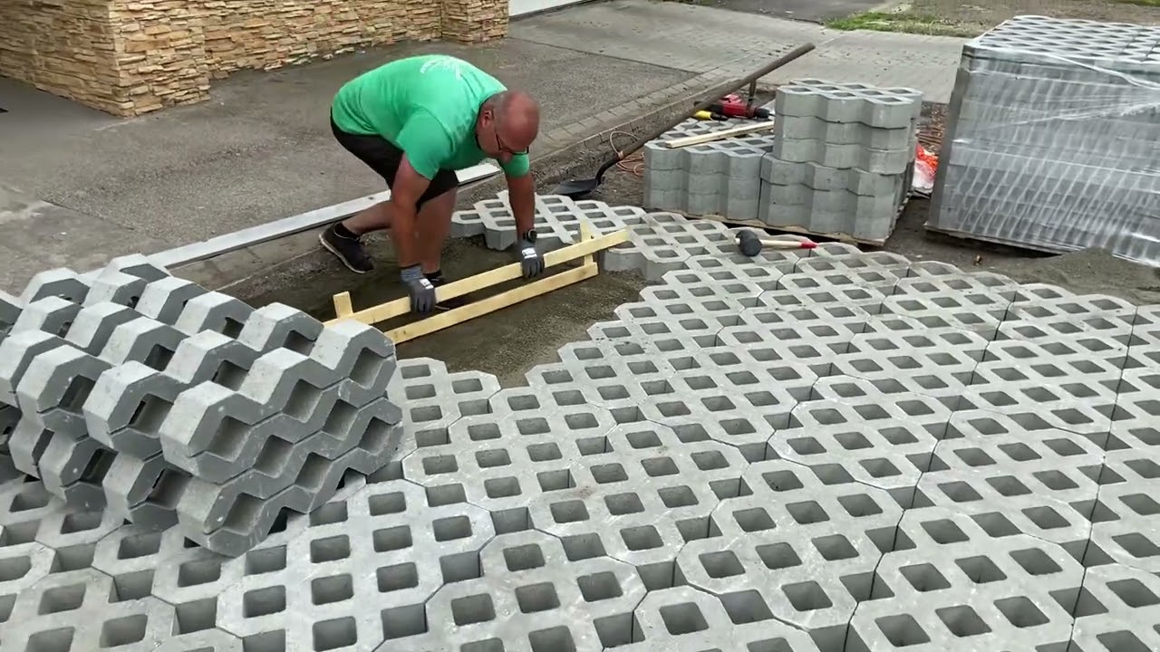 Beton gyepr&aacute;cs t&eacute;rburkolat k&eacute;sz&iacute;t&eacute;se