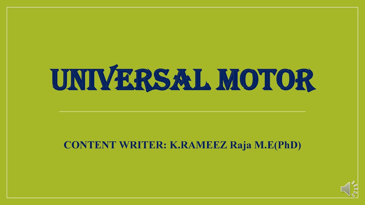 UNIVERSAL MOTOR 1