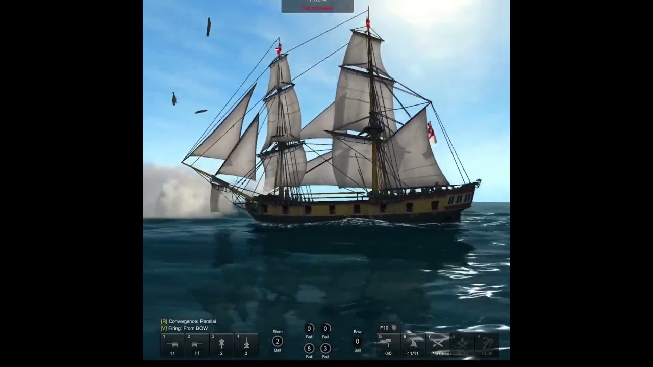 A good raking of the stern