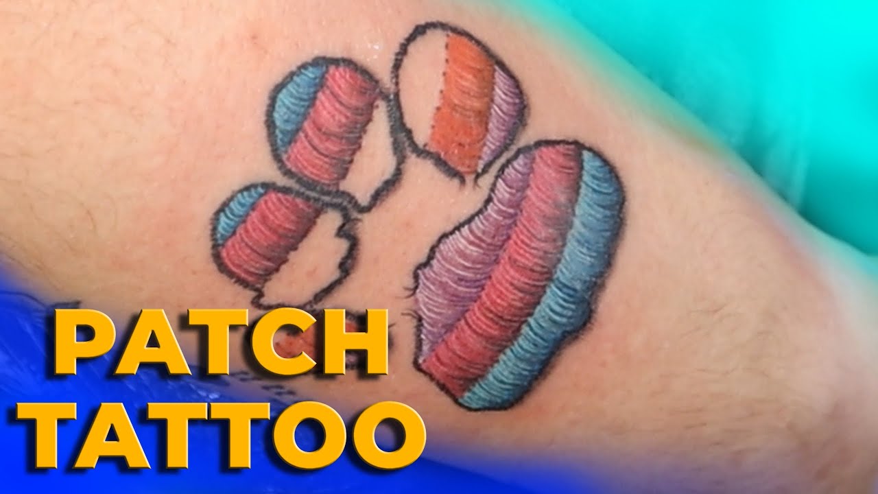 TATUAJE de mascota BORDADO: patch tattoo paso a paso 😍🐩