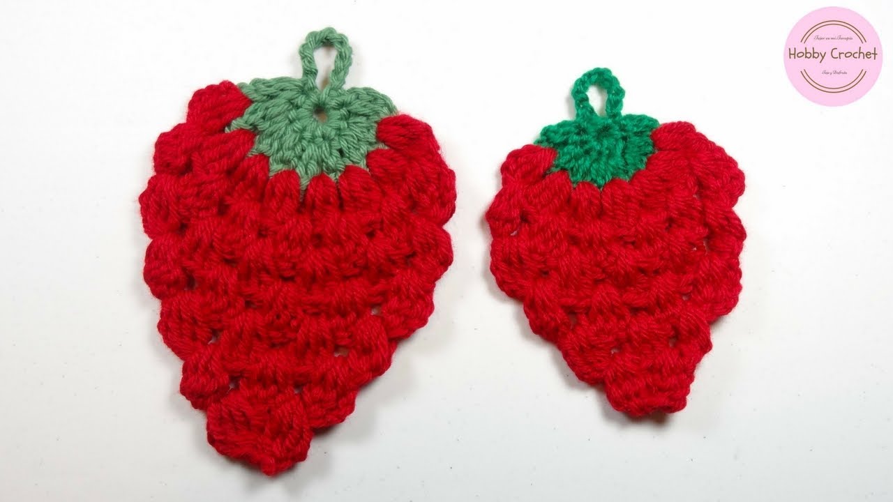 Fresa a crochet paso a paso (adorno para la cocina).