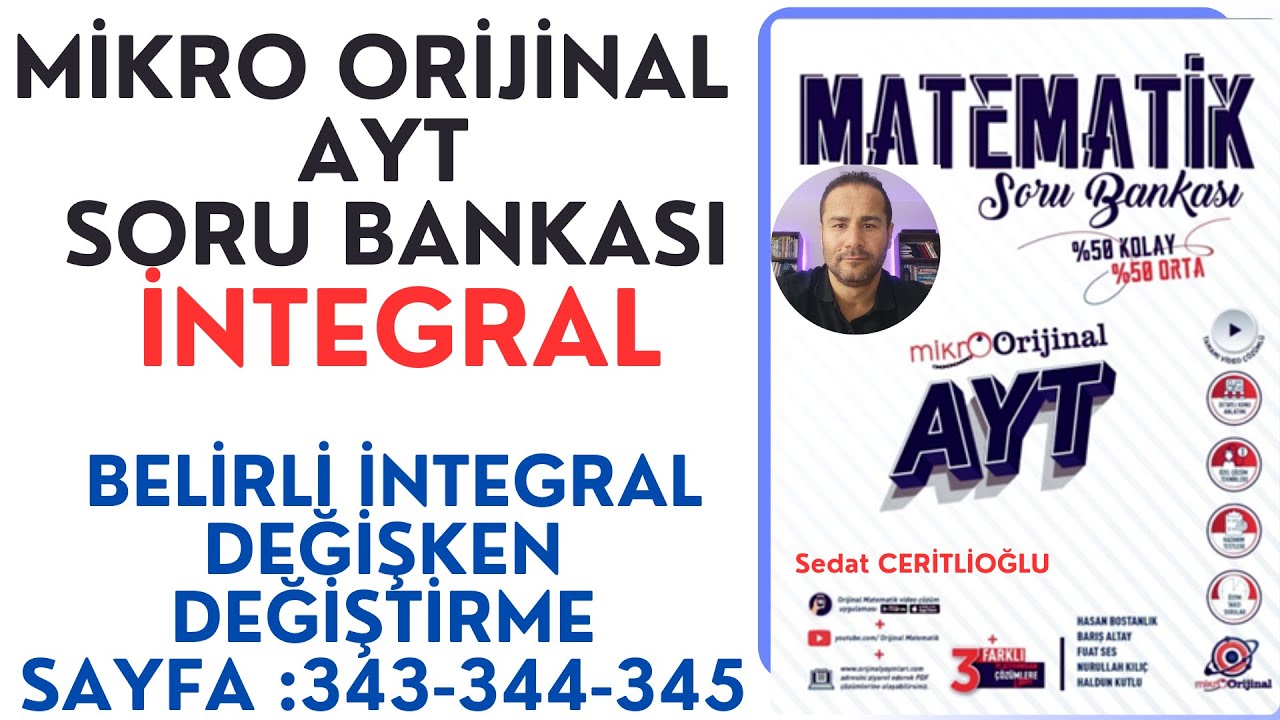 İNTEGRAL | MİKRO AYT SORU BANKASI SYF: 343-344-345 | #orijinalmatematik  #mikroorijinal # yks2025