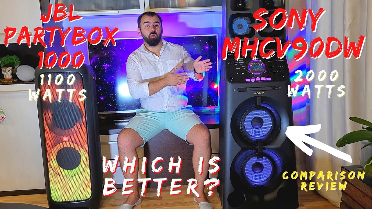 Which is Better? JBL PartyBox 1000 vs Sony MHC-V90DW - Comparison Review - 100% BASS Test
